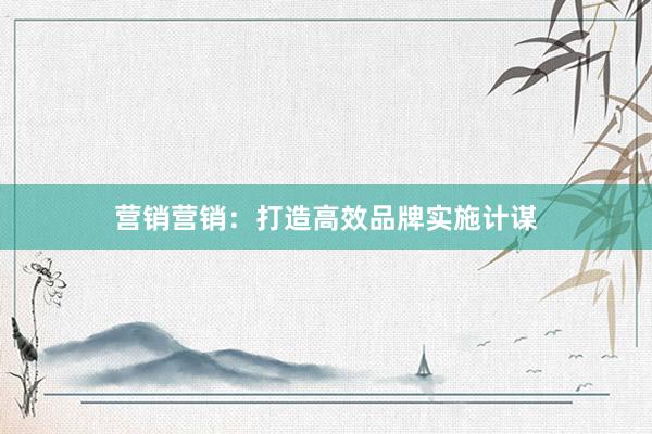 营销营销：打造高效品牌实施计谋